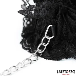 Elastische Fussfesseln aus Spitze Schwarz von Latetobed BDSM Line