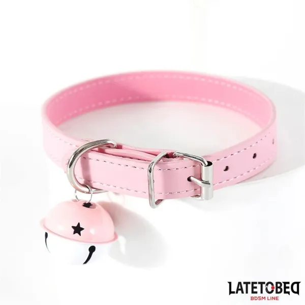 Halsband mit Glocke Verstellbar Rosa von Latetobed BDSM Line | Fesselliebe.de