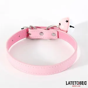 Halsband mit Glocke Verstellbar Rosa von Latetobed BDSM Line