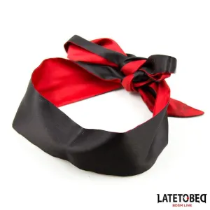 Satin-Augenbinde Rot und Schwarz von Latetobed BDSM Line
