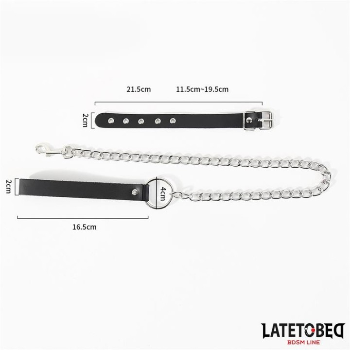 Schnallenverschluss Ring mit Leine von Latetobed BDSM Line | Fesselliebe.de