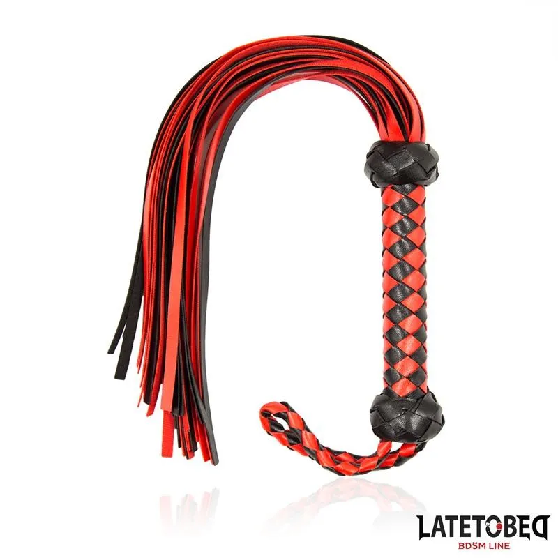 Gestreifter Stachel-Flogger Rot und Schwarz von Latetobed BDSM Line | Fesselliebe.de