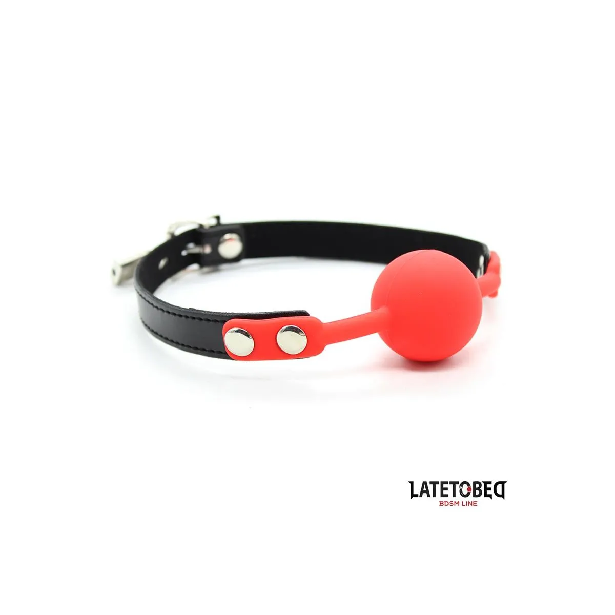 Silikon-Kugelknebel mit Vorhängeschloss Rot von Latetobed BDSM Line | Fesselliebe.de
