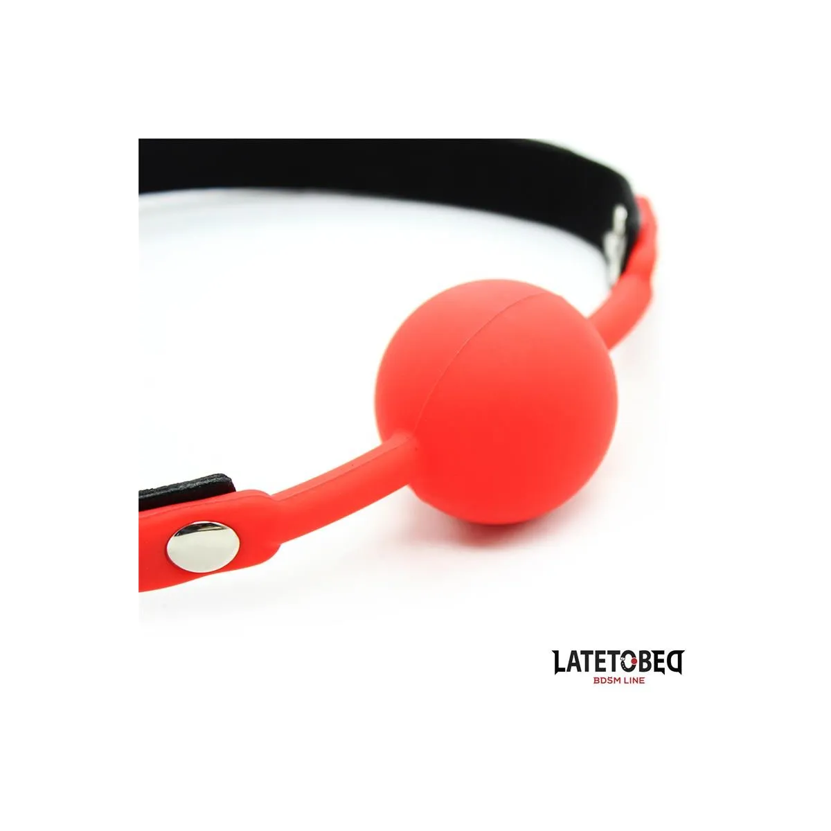 Silikon-Kugelknebel mit Vorhängeschloss Rot von Latetobed BDSM Line | Fesselliebe.de