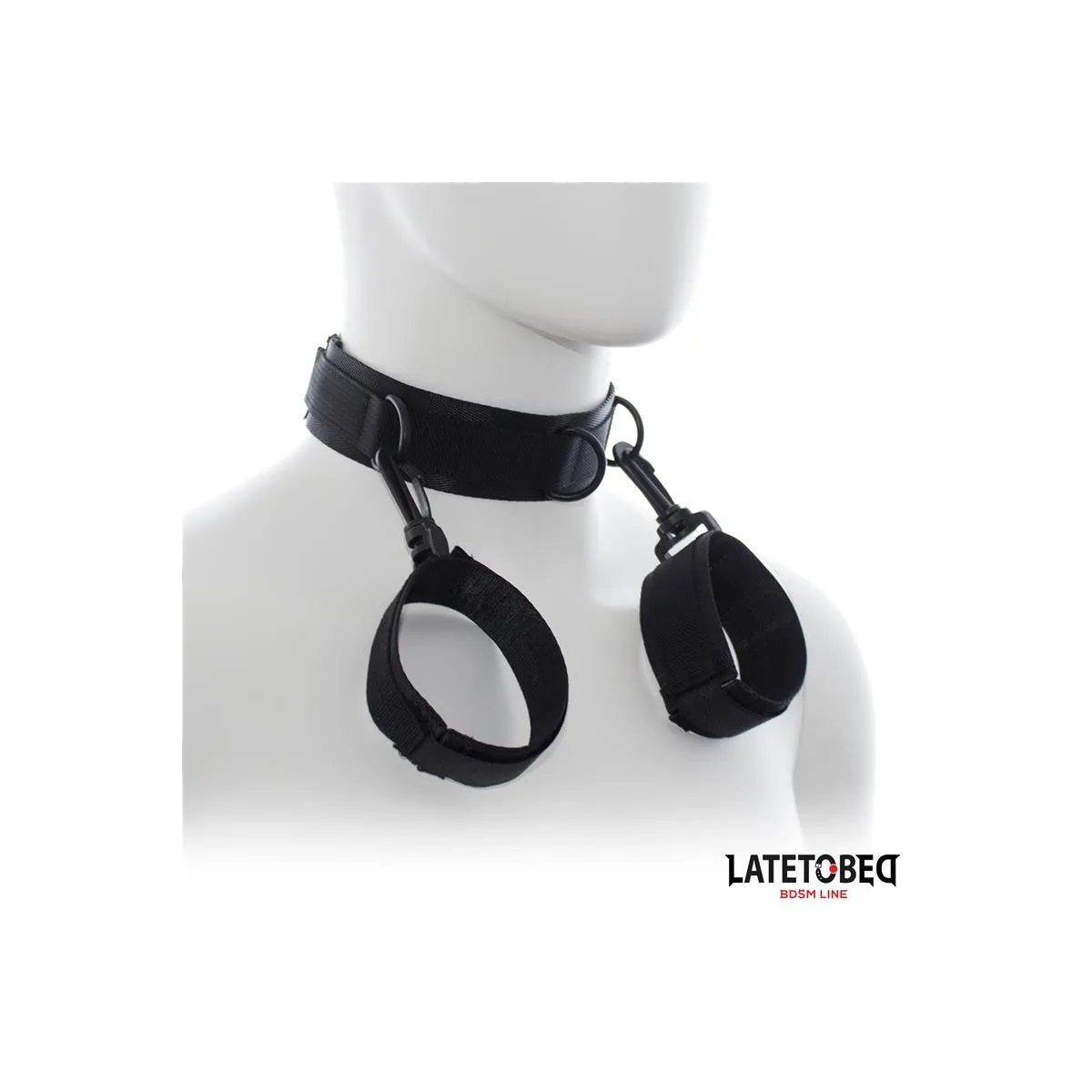 Halsband mit Handfesseln, Nylon von Latetobed BDSM Line | Fesselliebe.de