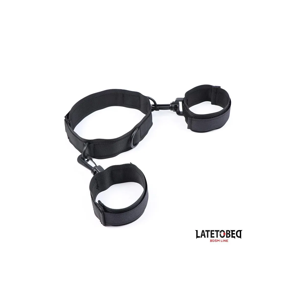 Halsband mit Handfesseln, Nylon von Latetobed BDSM Line | Fesselliebe.de