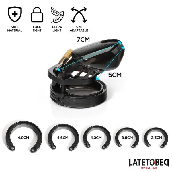 Keuschheitskäfig für Den Penis, Kurz, Schwarz von Latetobed BDSM Line | Fesselliebe.de