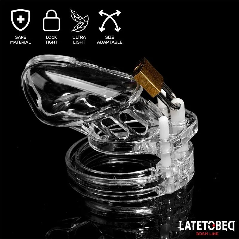 Keuschheitskäfig für Den Penis, Kurz, Transparent von Latetobed BDSM Line | Fesselliebe.de