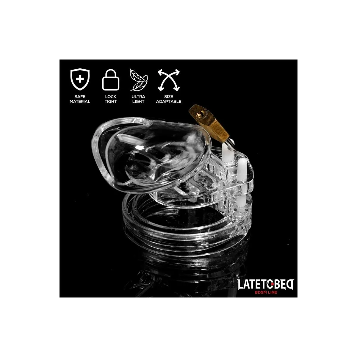 Keuschheitskäfig für Den Penis, Kurz, Transparent von Latetobed BDSM Line | Fesselliebe.de