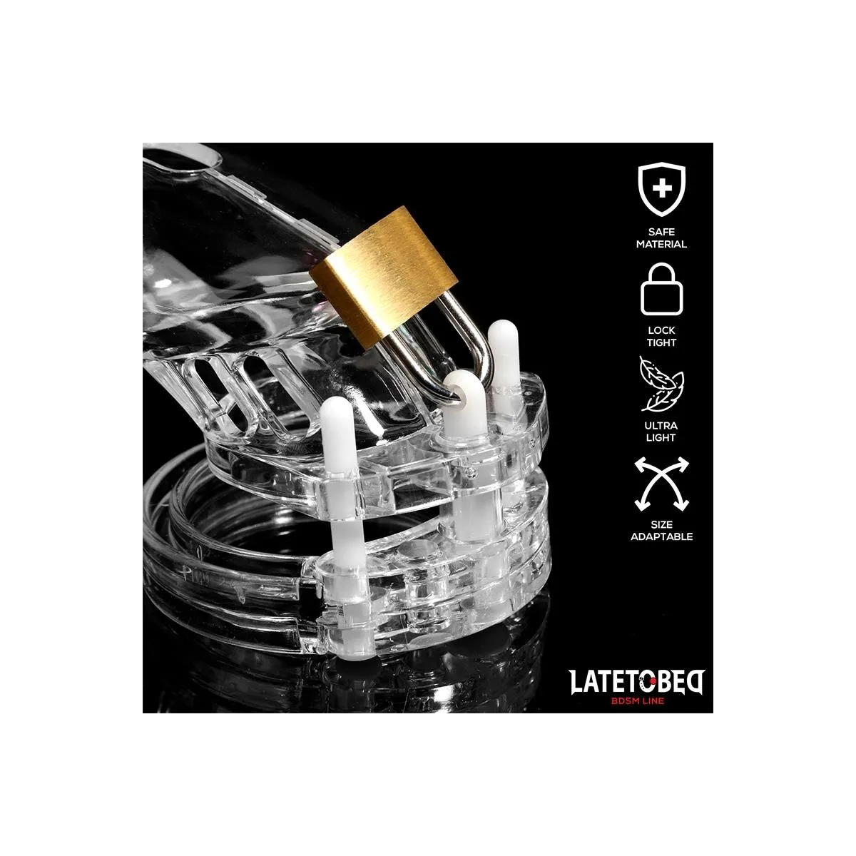 Keuschheitskäfig für Den Penis, Kurz, Transparent von Latetobed BDSM Line | Fesselliebe.de