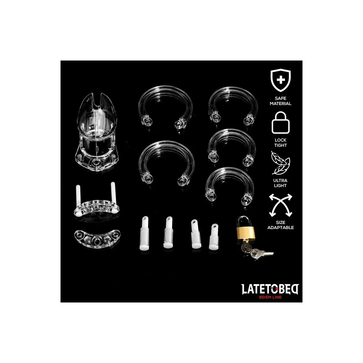 Keuschheitskäfig für Den Penis, Kurz, Transparent von Latetobed BDSM Line | Fesselliebe.de