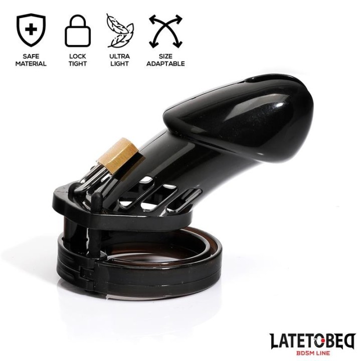 Keuschheitskäfig für Den Penis, Lang, Schwarz von Latetobed BDSM Line | Fesselliebe.de