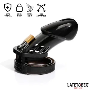 Keuschheitskäfig für Den Penis, Lang, Schwarz von Latetobed BDSM Line
