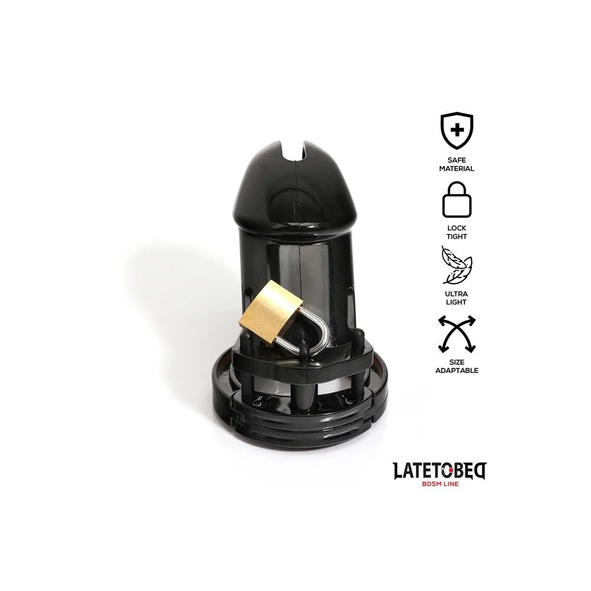 Keuschheitskäfig für Den Penis, Lang, Schwarz von Latetobed BDSM Line | Fesselliebe.de
