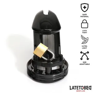 Keuschheitskäfig für Den Penis, Lang, Schwarz von Latetobed BDSM Line