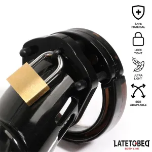 Keuschheitskäfig für Den Penis, Lang, Schwarz von Latetobed BDSM Line