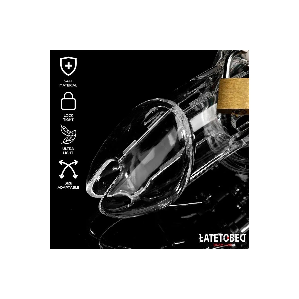 Keuschheitskäfig für Den Penis, Lang, Transparent von Latetobed BDSM Line | Fesselliebe.de