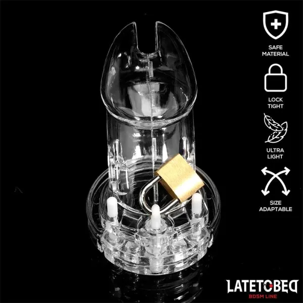 Keuschheitskäfig für Den Penis, Lang, Transparent von Latetobed BDSM Line | Fesselliebe.de