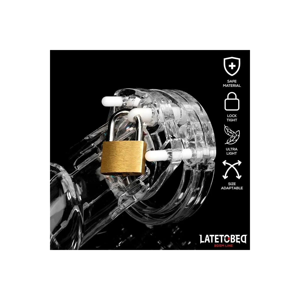 Keuschheitskäfig für Den Penis, Lang, Transparent von Latetobed BDSM Line | Fesselliebe.de