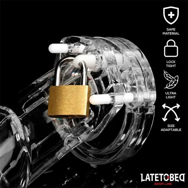 Keuschheitskäfig für Den Penis, Lang, Transparent von Latetobed BDSM Line | Fesselliebe.de