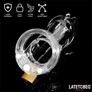 Keuschheitskäfig für Den Penis, Lang, Transparent von Latetobed BDSM Line