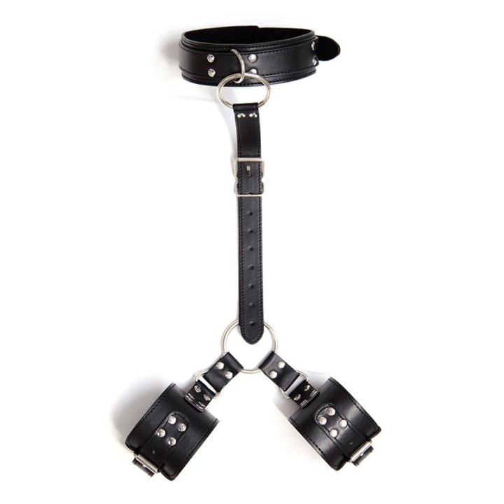 Halsband mit Fesseln Verstellbar Schwarz von Latetobed BDSM Line | Fesselliebe.de