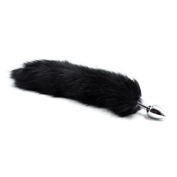 Metall-Analplug Foxy Tail Velvet Touch 40 cm Schwarz von Latetobed BDSM Line | Fesselliebe.de