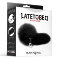 Metall-Analplug Foxy Tail Velvet Touch 40 cm Schwarz von Latetobed BDSM Line