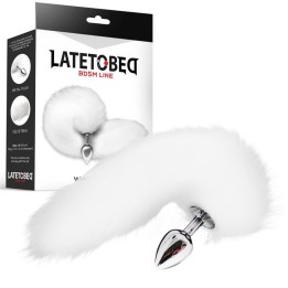 Metall-Analplug mit Fuchsschwanz Velvet Touch 40 cm Weiss von Latetobed BDSM Line | Fesselliebe.de