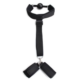 Knebelball mit Handschellen, Schwarz von Latetobed BDSM Line | Fesselliebe.de