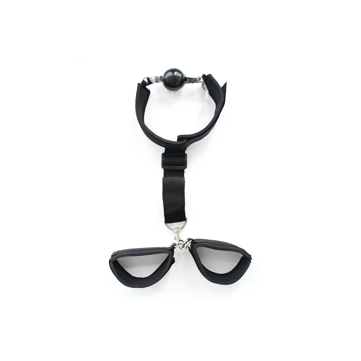 Knebelball mit Handschellen, Schwarz von Latetobed BDSM Line | Fesselliebe.de