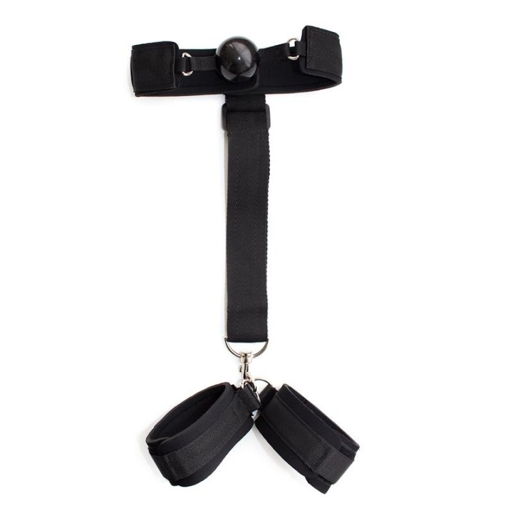 Knebelball mit Handschellen, Schwarz von Latetobed BDSM Line | Fesselliebe.de