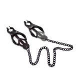 Japanische Nippelklemmen mit Kette Schwarz von Latetobed BDSM Line | Fesselliebe.de
