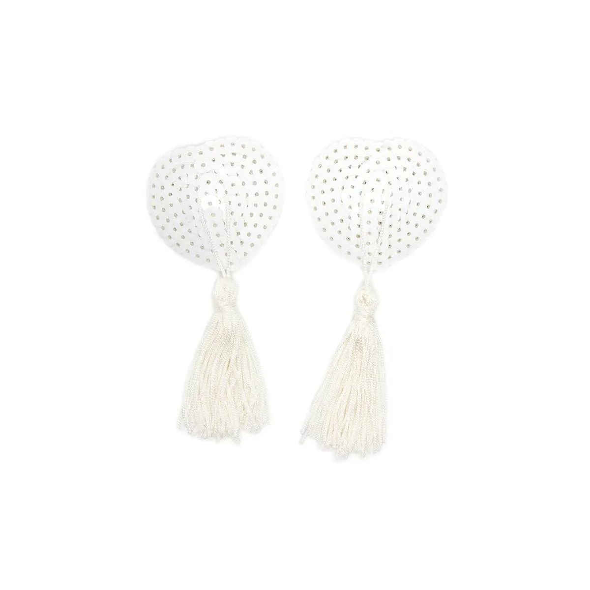 Pailletten-Nippelabdeckung mit Quaste, Weiss von Latetobed BDSM Line | Fesselliebe.de