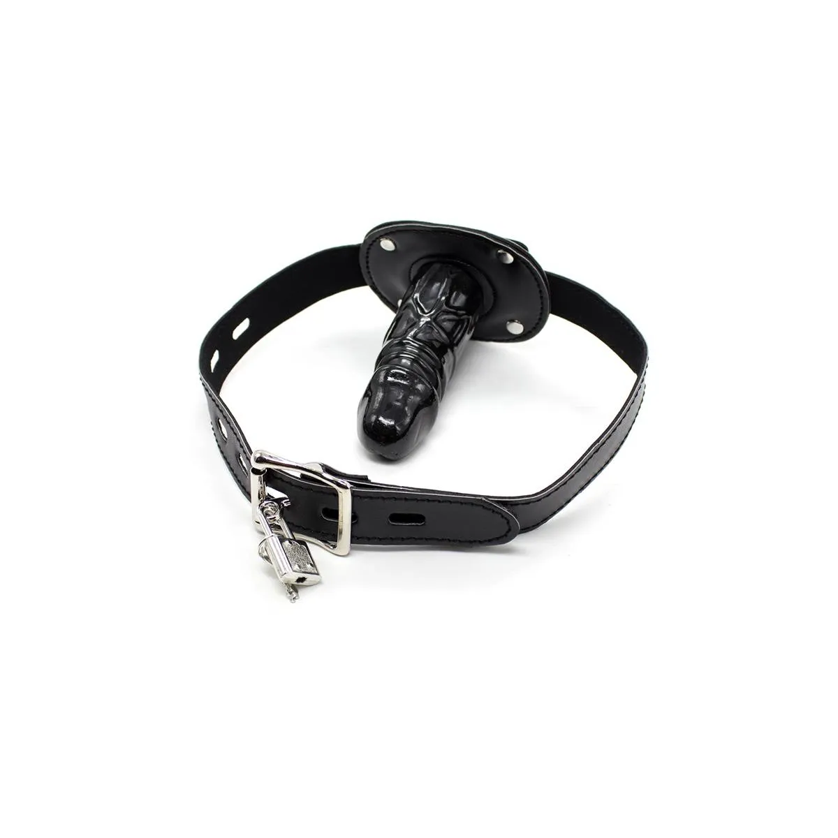 Verschliessbarer Langer Penis 10 cm Knebelball Schwarz von Latetobed BDSM Line | Fesselliebe.de