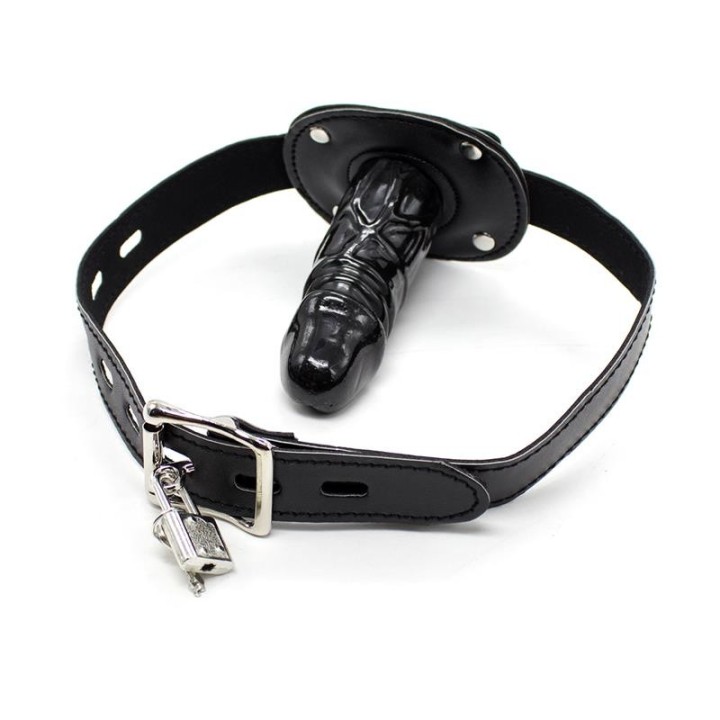 Verschliessbarer Langer Penis 10 cm Knebelball Schwarz von Latetobed BDSM Line | Fesselliebe.de
