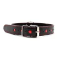 Halsband mit Metallleine, Schwarz/Rot von Latetobed BDSM Line