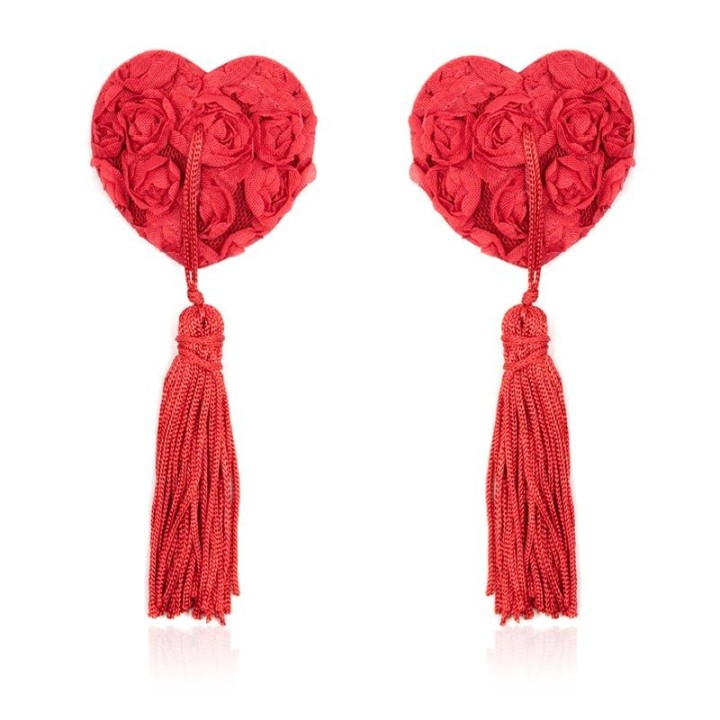 Nippelabdeckungen mit Rosenherz Rot von Latetobed BDSM Line | Fesselliebe.de