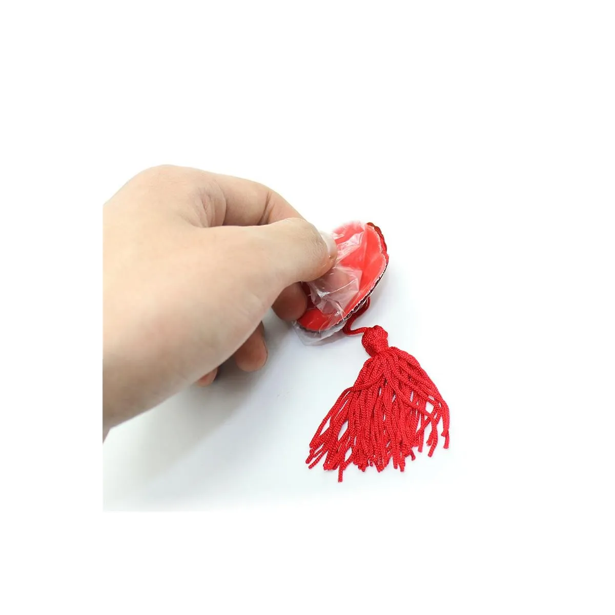 Nippelabdeckung mit Herz-Pailletten und Quaste Rot von Latetobed BDSM Line | Fesselliebe.de