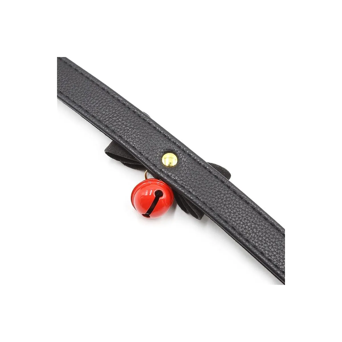 Halsband mit Schleife und Rasseln 44 cm Schwarz/Rot von Latetobed BDSM Line | Fesselliebe.de