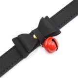 Halsband mit Schleife und Rasseln 44 cm Schwarz/Rot von Latetobed BDSM Line | Fesselliebe.de