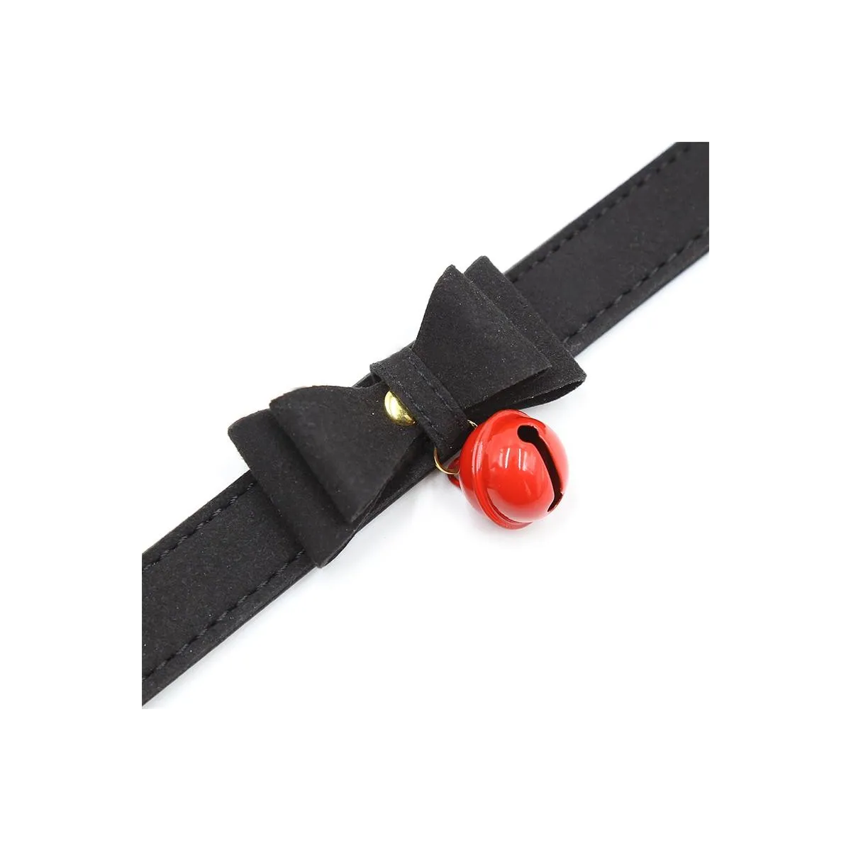 Halsband mit Schleife und Rasseln 44 cm Schwarz/Rot von Latetobed BDSM Line | Fesselliebe.de