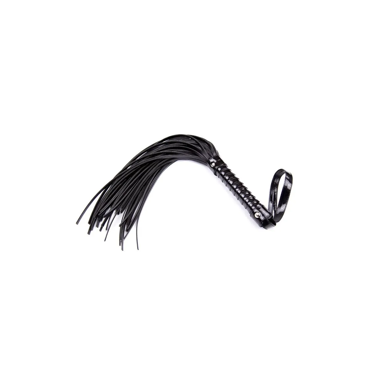 Glänzende Handgriff-Peitsche 44 cm Schwarz von Latetobed BDSM Line | Fesselliebe.de