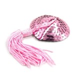 Selbstklebende Herz-Pailletten-Nippelabdeckung mit Quaste Rosa von Latetobed BDSM Line | Fesselliebe.de