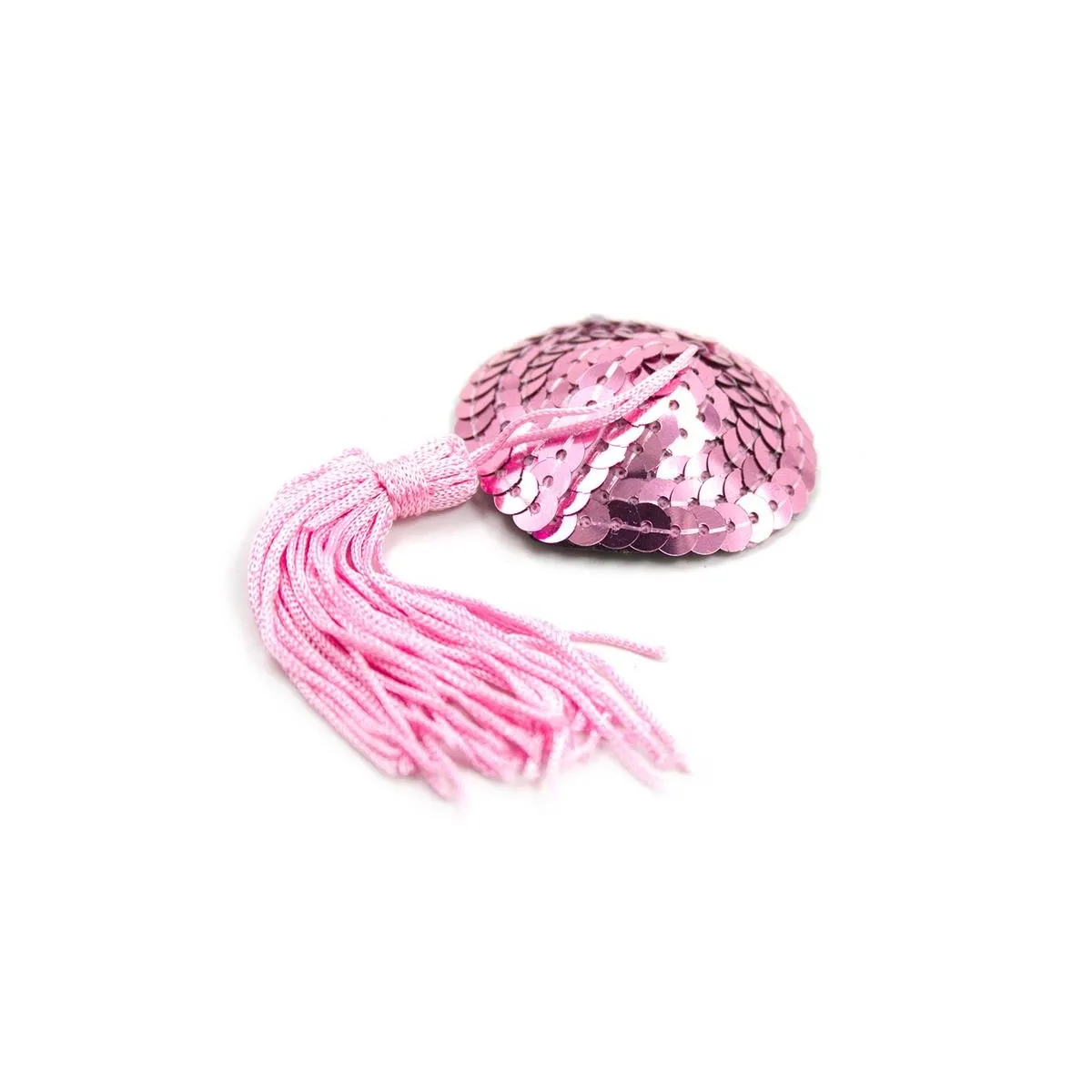 Selbstklebende Herz-Pailletten-Nippelabdeckung mit Quaste Rosa von Latetobed BDSM Line | Fesselliebe.de