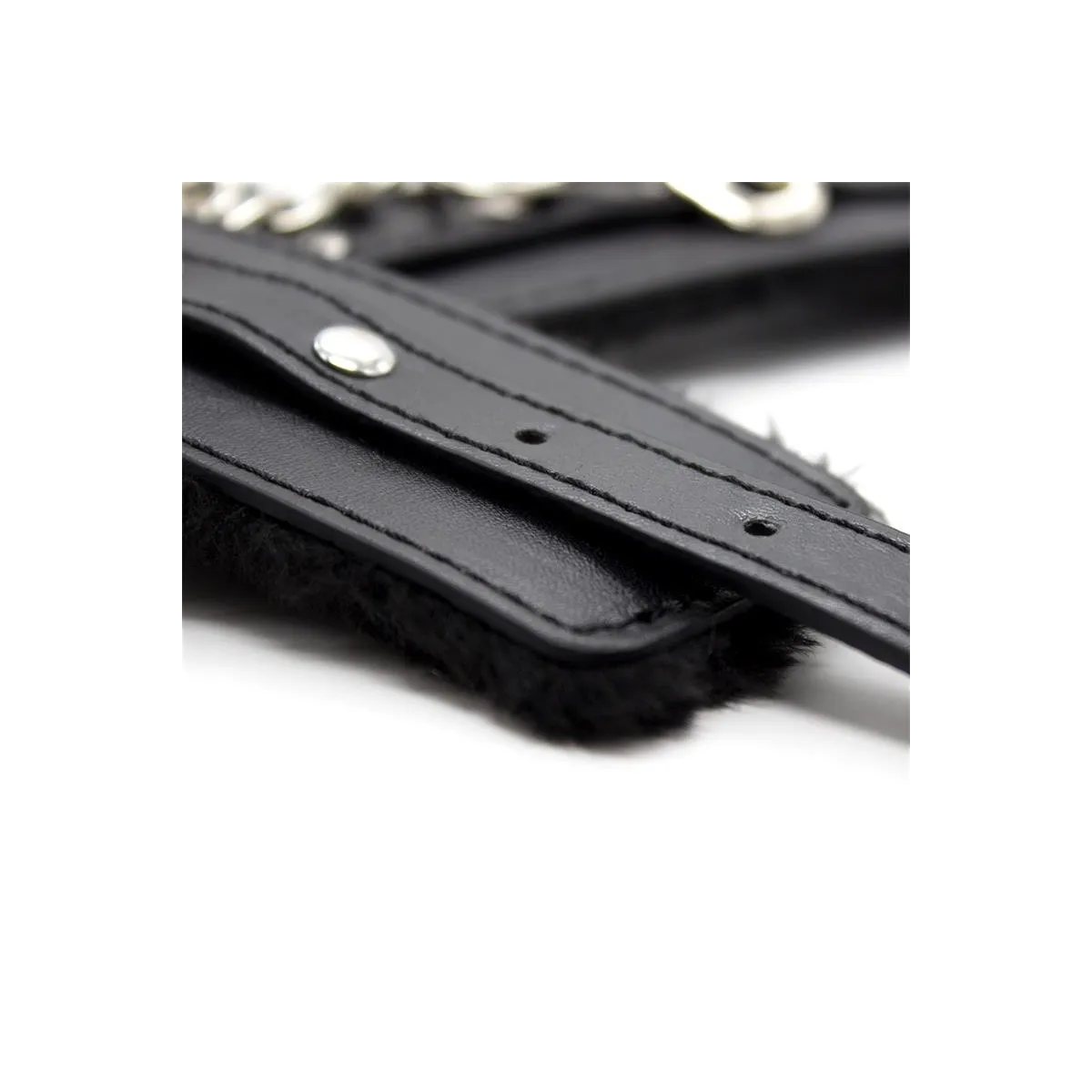 Fussfesseln mit Schwarzer Polsterung Innen, 35 cm, Schwarz von Latetobed BDSM Line | Fesselliebe.de