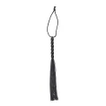 Silikon-Peitsche mit 6 Perlen Am Griff, 26 cm, Schwarz von Latetobed BDSM Line