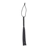 Silikon-Peitsche mit 6 Perlen Am Griff, 26 cm, Schwarz von Latetobed BDSM Line | Fesselliebe.de