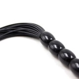 Silikon-Peitsche mit 6 Perlen Am Griff, 26 cm, Schwarz von Latetobed BDSM Line | Fesselliebe.de