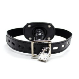 Verschliessbarer Kurzer Penis-Knebelball 5 cm Schwarz von Latetobed BDSM Line | Fesselliebe.de